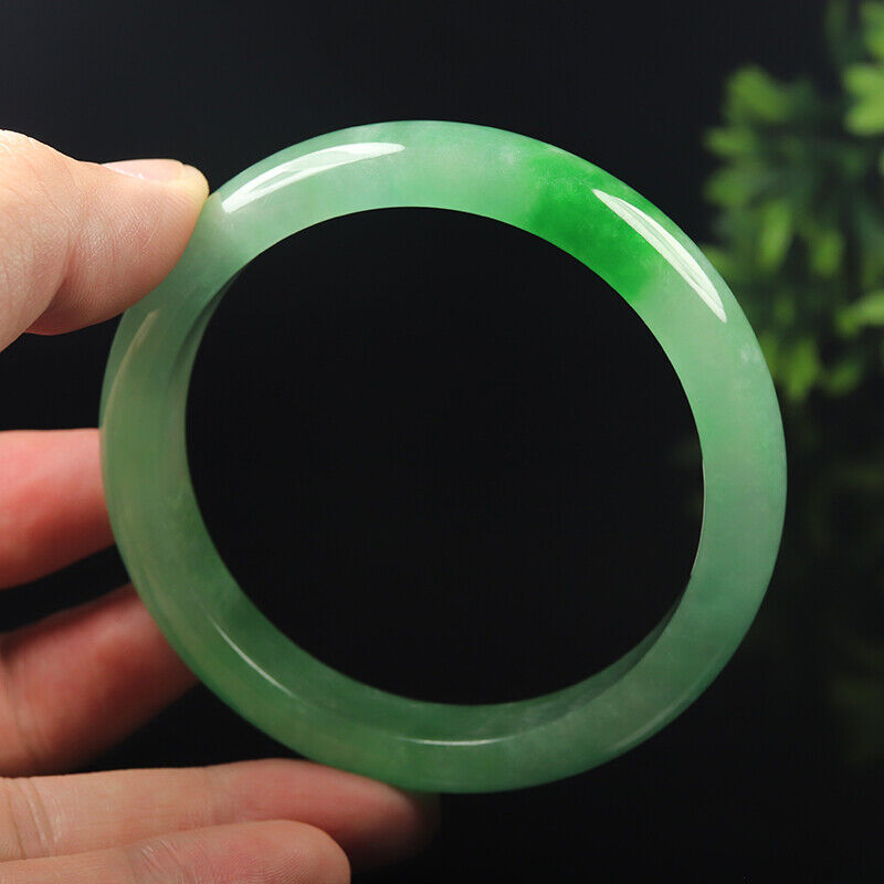 VINTAGE Large Jadeite Green Jade Bangle from Burma Size 63mm M761 - JazzyJewelbyAmina 