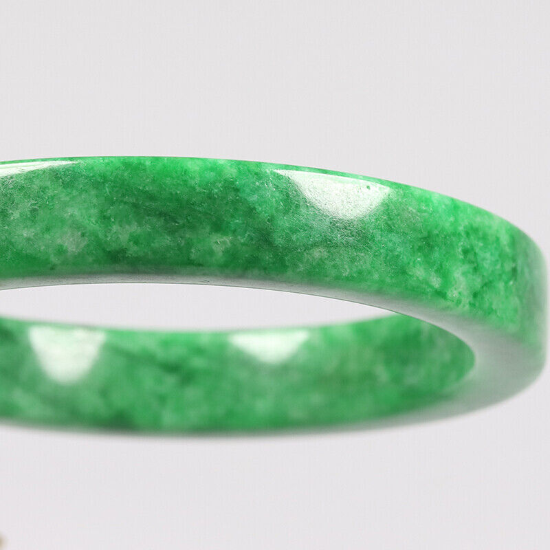 VINTAGE Large Jadeite Green Jade Bangle Size 63mm M955 - JazzyJewelbyAmina 
