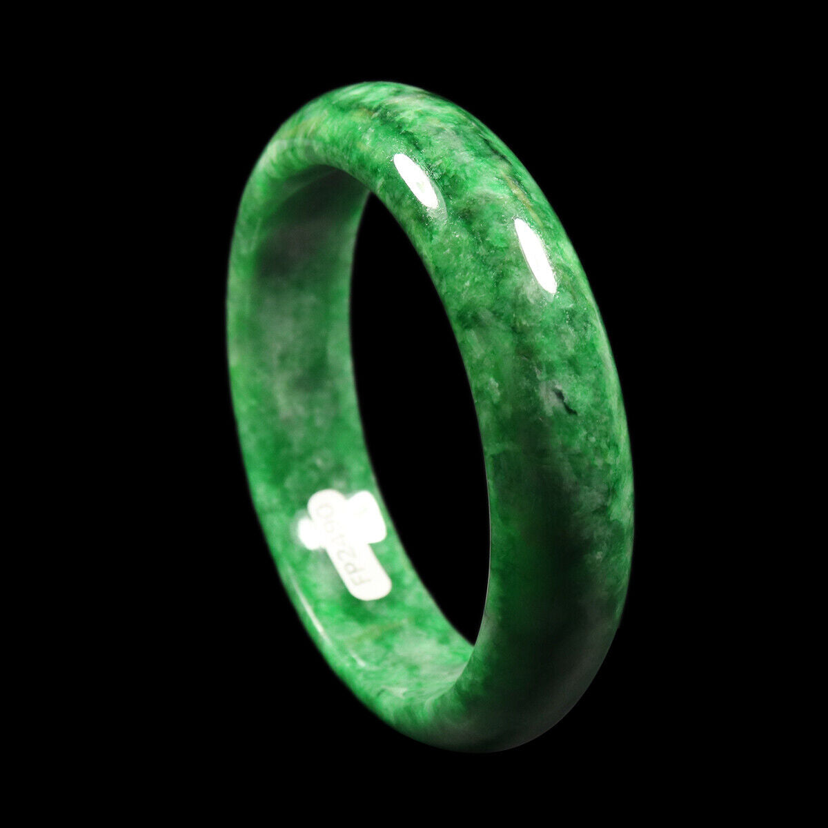 VINTAGE Medium Jadeite Green Jade Bangle from Burma Size 59mm M033 - JazzyJewelbyAmina 