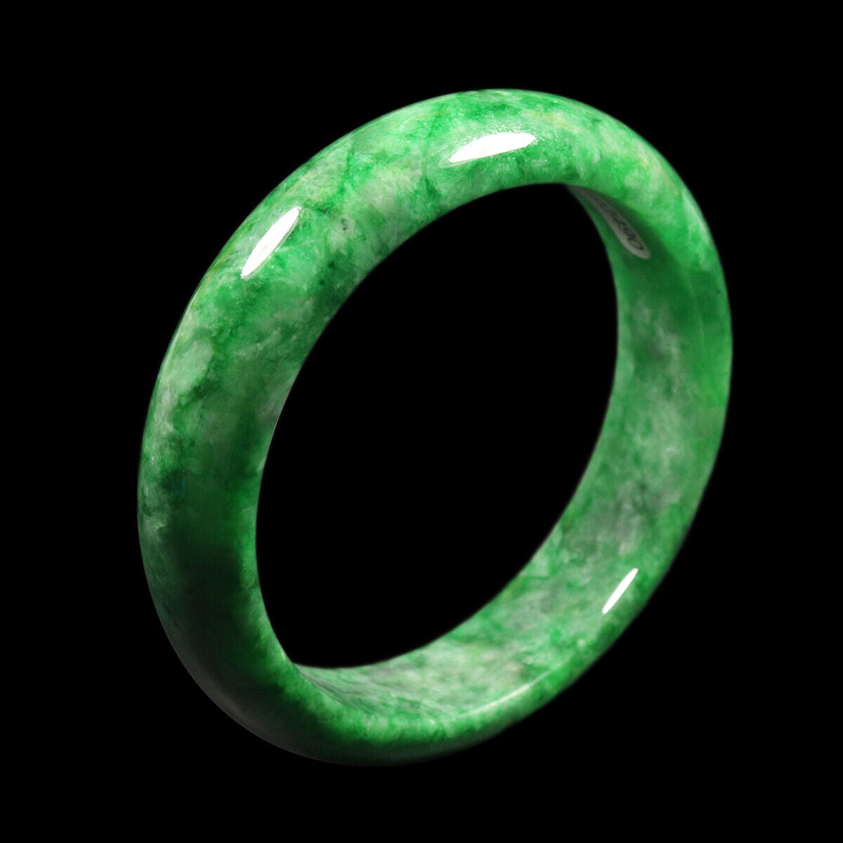 VINTAGE Medium Jadeite Green Jade Bangle from Burma Size 59mm M033 - JazzyJewelbyAmina 
