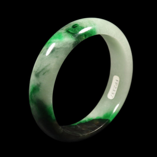 VINTAGE Medium Jadeite Green Jade Bange from Burma Size 59mm M727 - JazzyJewelbyAmina 