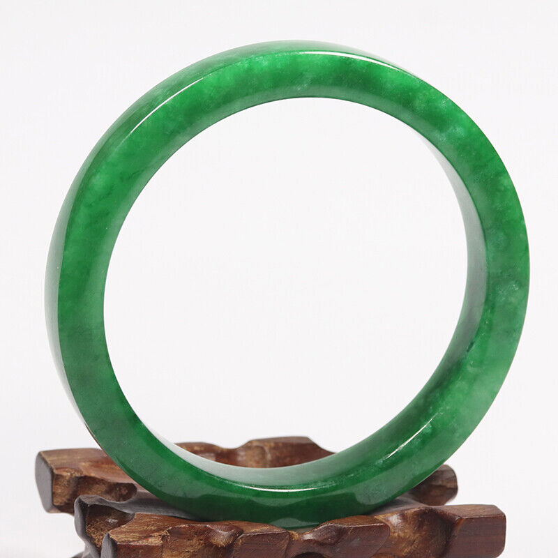 VINTAGE XXL Jadeite Green Jade Bangle Size 67mm square Cut Imperial Green M951 - JazzyJewelbyAmina 