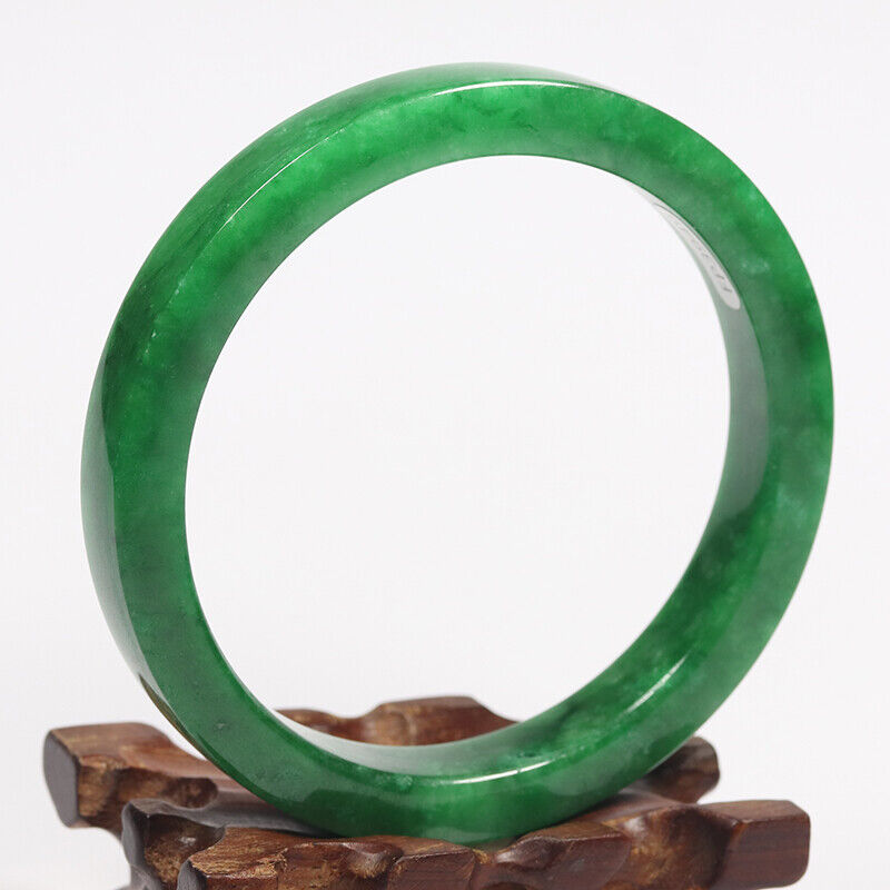 VINTAGE XXL Jadeite Green Jade Bangle Size 67mm square Cut Imperial Green M951 - JazzyJewelbyAmina 