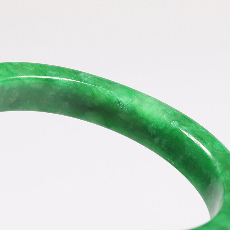 VINTAGE XXL Jadeite Green Jade Bangle Size 67mm square Cut Imperial Green M951 - JazzyJewelbyAmina 