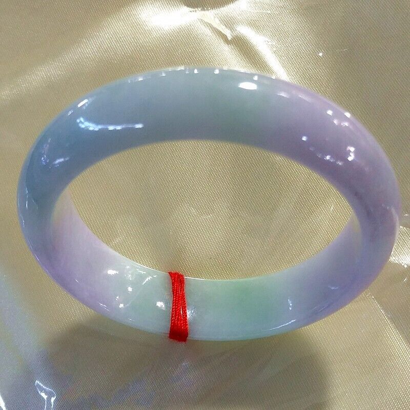 VINTAGE Medium Jadeite Lavender/Green Jade Size 58mm Certified Grade A Jade - A324 - JazzyJewelbyAmina 