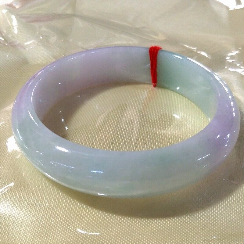 VINTAGE Medium Jadeite Lavender/Green Jade Size 58mm Certified Grade A Jade - A324 - JazzyJewelbyAmina 