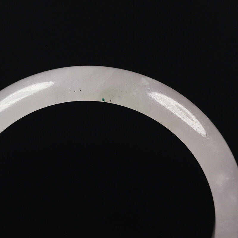 VINTAGE Large Jadeite White Lavender Jade Bangle Size 60mm A529 - JazzyJewelbyAmina 