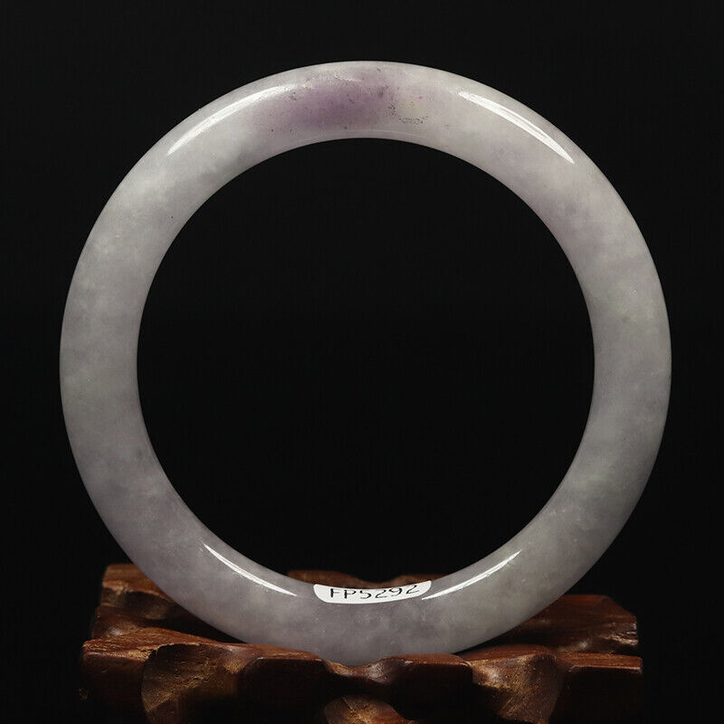VINTAGE Medium Jadeite White Lavender Jade Bangle Size 58mm Round Princess Cut - A637 - JazzyJewelbyAmina 