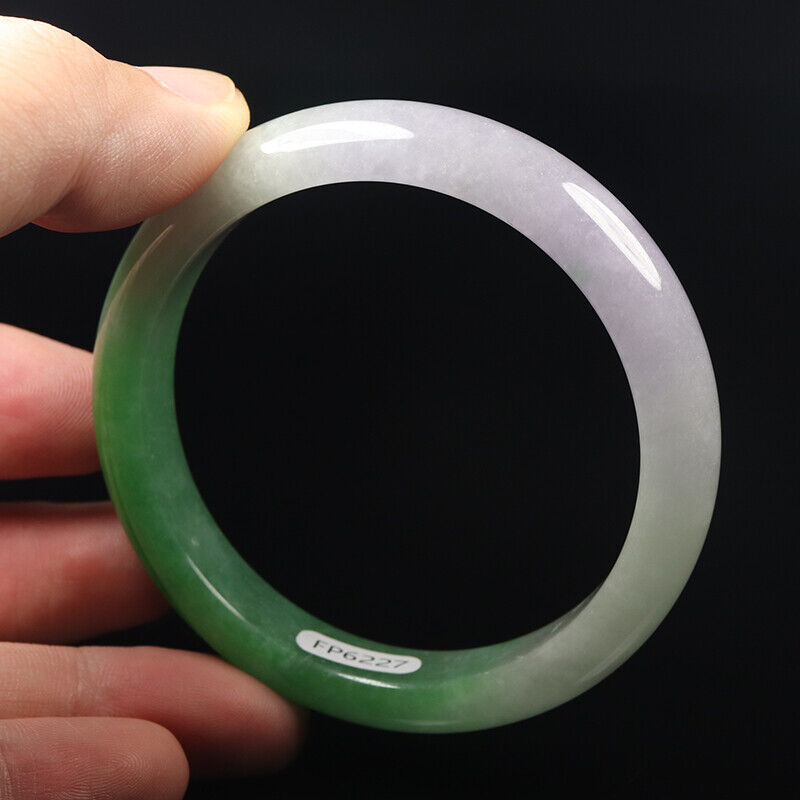 VINTAGE Medium Jadeite Green/Lavender/White Jade Bangle Size 58mm A507 - JazzyJewelbyAmina 
