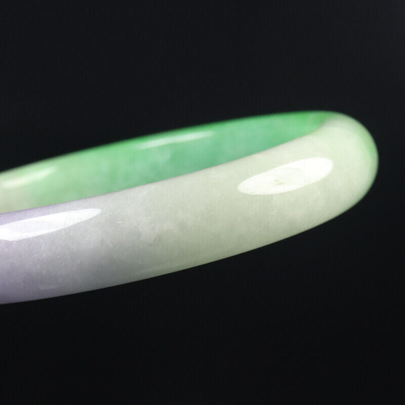 VINTAGE Medium Jadeite Green/Lavender/White Jade Bangle Size 58mm A507 - JazzyJewelbyAmina 