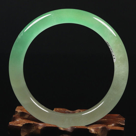 VINTAGE Small Jadeite Green Jade Bangle Ombre Size 56 mm Round Princess Cut -  A29 - JazzyJewelbyAmina 