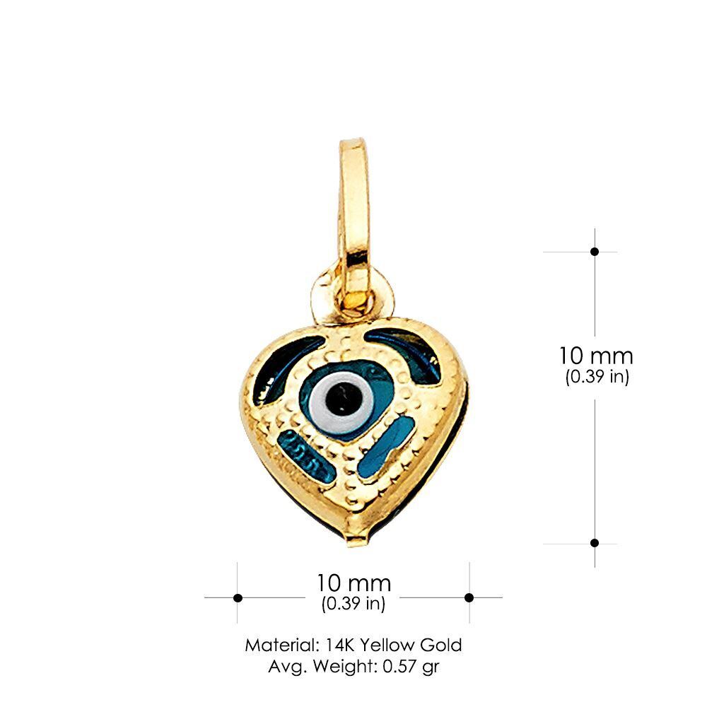 Handmade Evile Eye - 14K Solid Gold Pendant - JazzyJewelbyAmina 