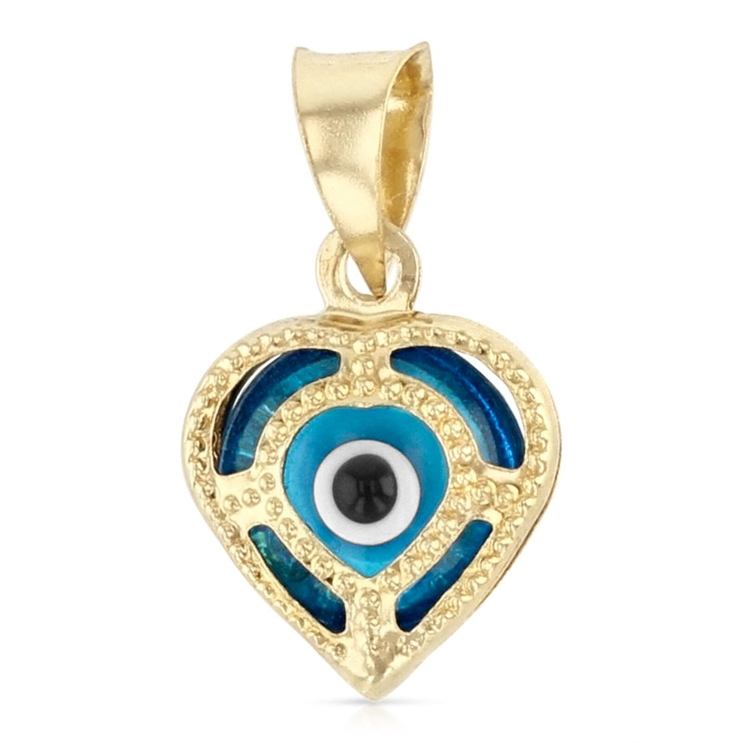 Handmade Evile Eye - 14K Solid Gold Pendant - JazzyJewelbyAmina 