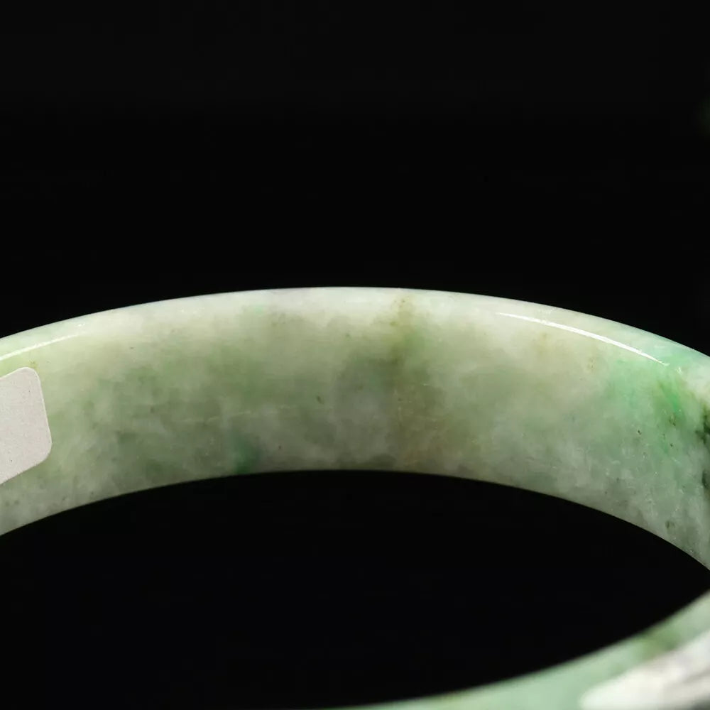VINTAGE Large Jadeite Green Jade Bangle 60 mm Certified Grade A - L099 Fine Burma Jade! - JazzyJewelbyAmina 