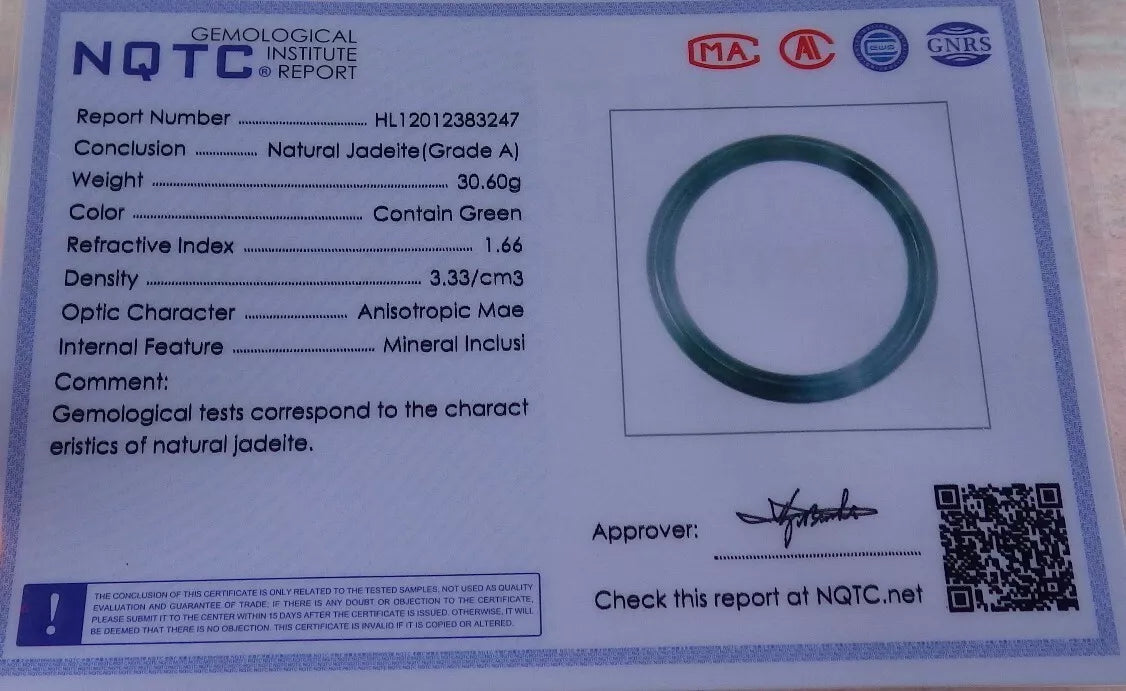 VINTAGE Medium Jadeite green Bangle Round Princess Cut Size 58.6mm Certified GRADE A Jade L837 - JazzyJewelbyAmina 