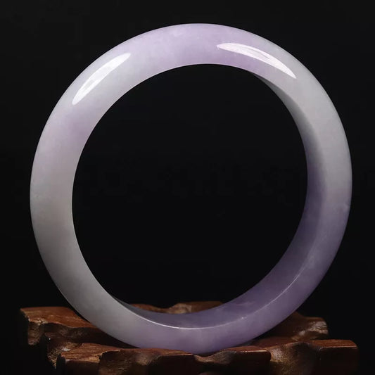VINTAGE Large Jadeite Lavender Jade Bangle - Size 62mm Grad A Fine Jade L219 - JazzyJewelbyAmina 