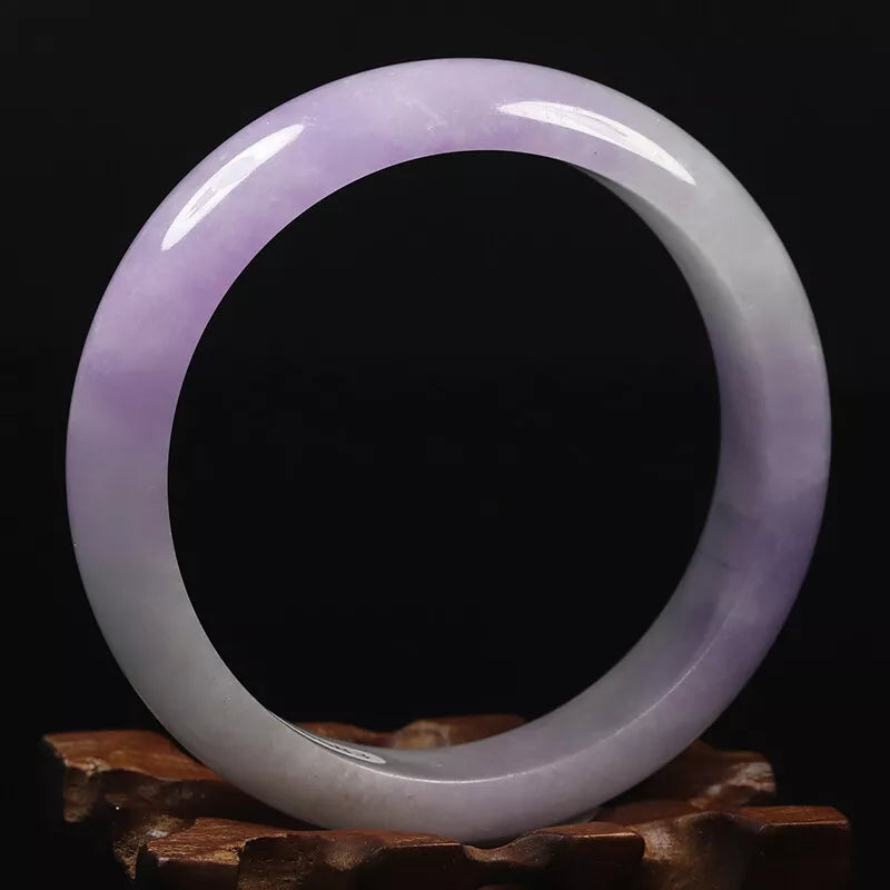 VINTAGE Large Jadeite Lavender Jade Bangle - Size 62mm Grad A Fine Jade L219 - JazzyJewelbyAmina 