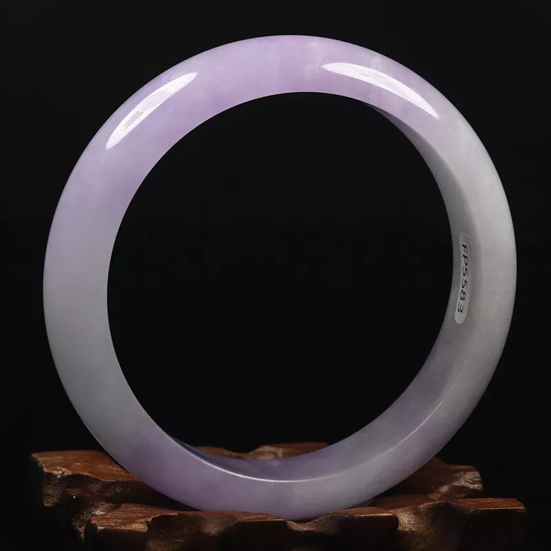 VINTAGE Large Jadeite Lavender Jade Bangle - Size 62mm Grad A Fine Jade L219 - JazzyJewelbyAmina 