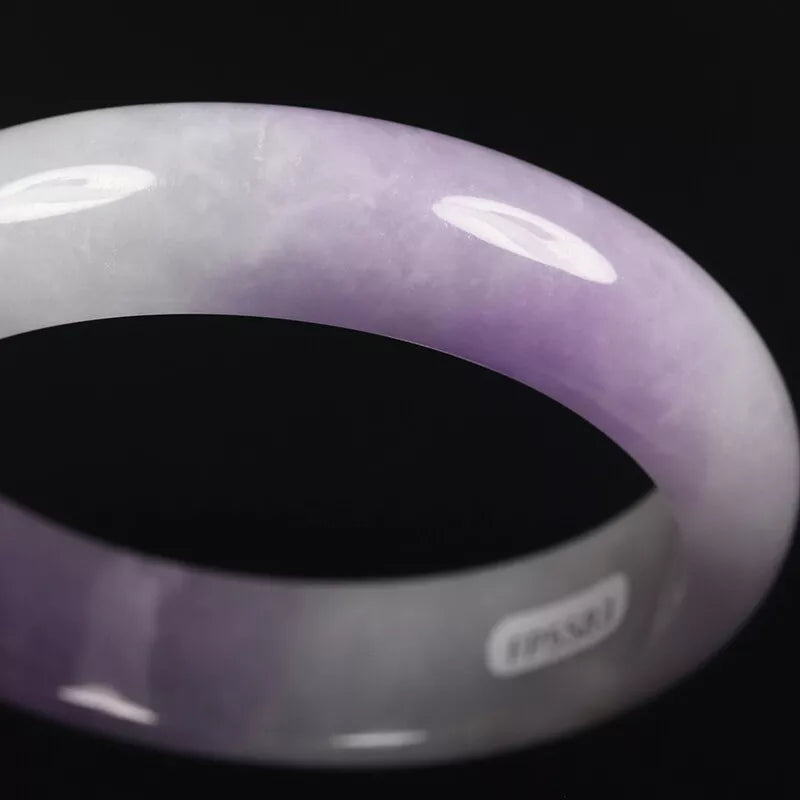VINTAGE Large Jadeite Lavender Jade Bangle - Size 62mm Grad A Fine Jade L219 - JazzyJewelbyAmina 
