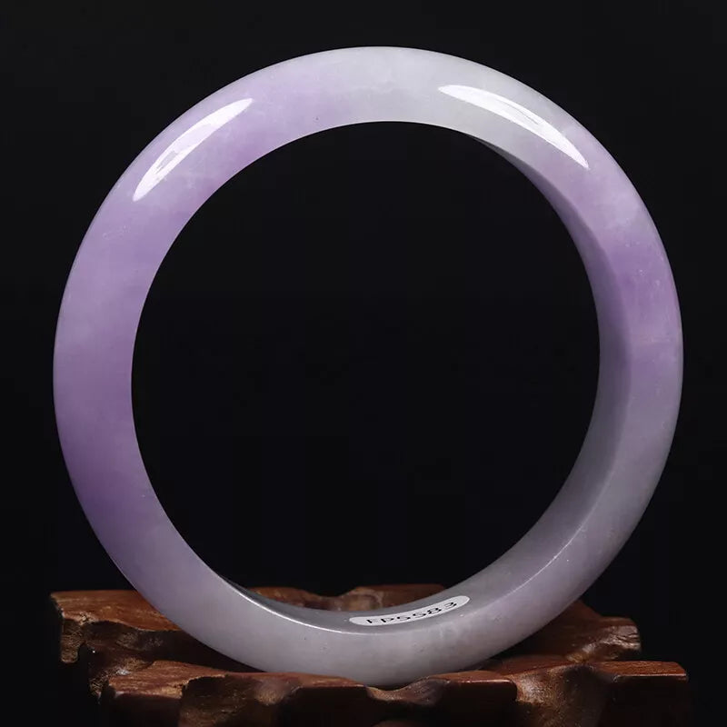 VINTAGE Large Jadeite Lavender Jade Bangle - Size 62mm Grad A Fine Jade L219 - JazzyJewelbyAmina 