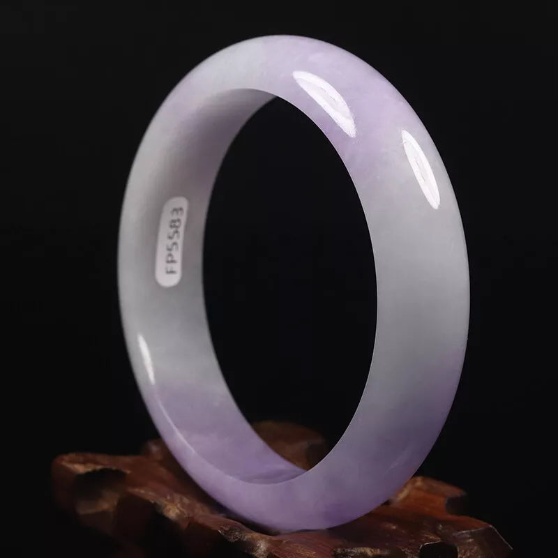 VINTAGE Large Jadeite Lavender Jade Bangle - Size 62mm Grad A Fine Jade L219 - JazzyJewelbyAmina 