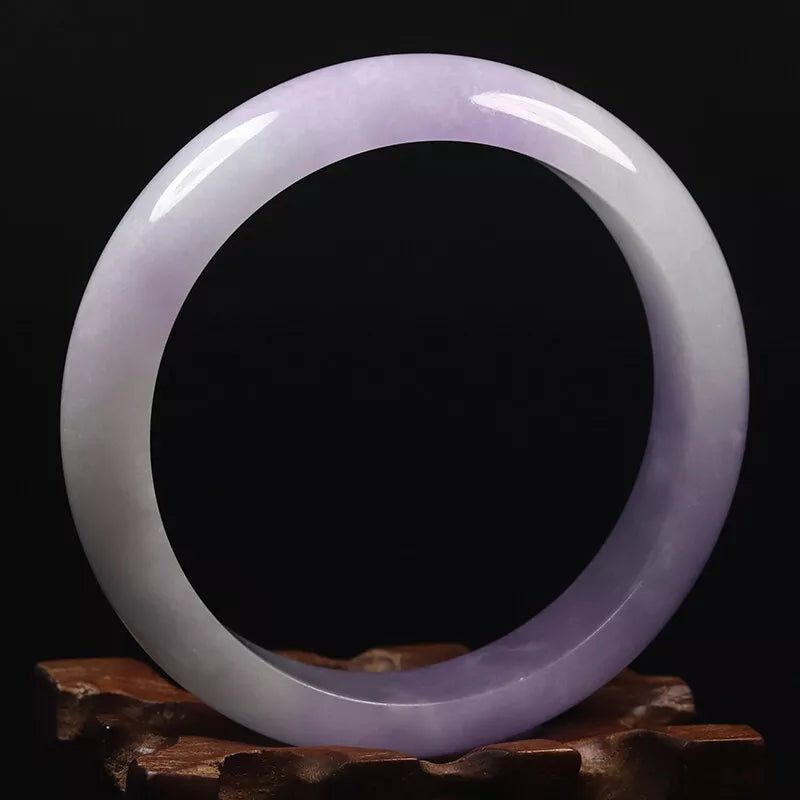 VINTAGE Large Jadeite Lavender Jade Bangle - Size 62mm Grad A Fine Jade L219 - JazzyJewelbyAmina 