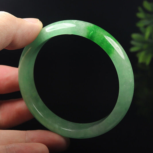 VINTAGE Medium Jadeite Green Jade Bangle Size 59mm D781 - JazzyJewelbyAmina 