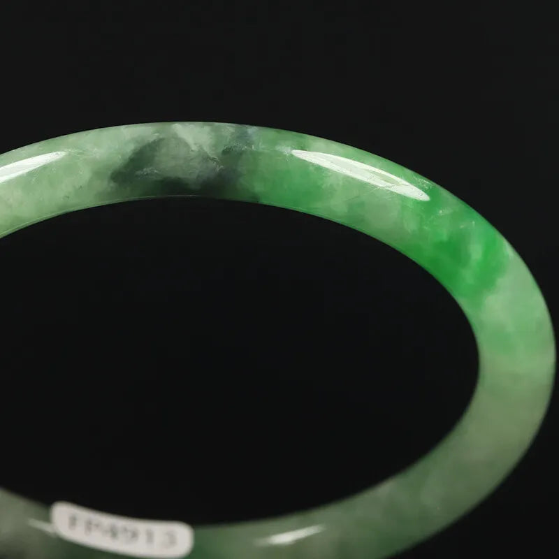 VINTAGE Medium Jadeite Green Jade Bangle Size 57 mm - Round Princess Cut F879 - JazzyJewelbyAmina 