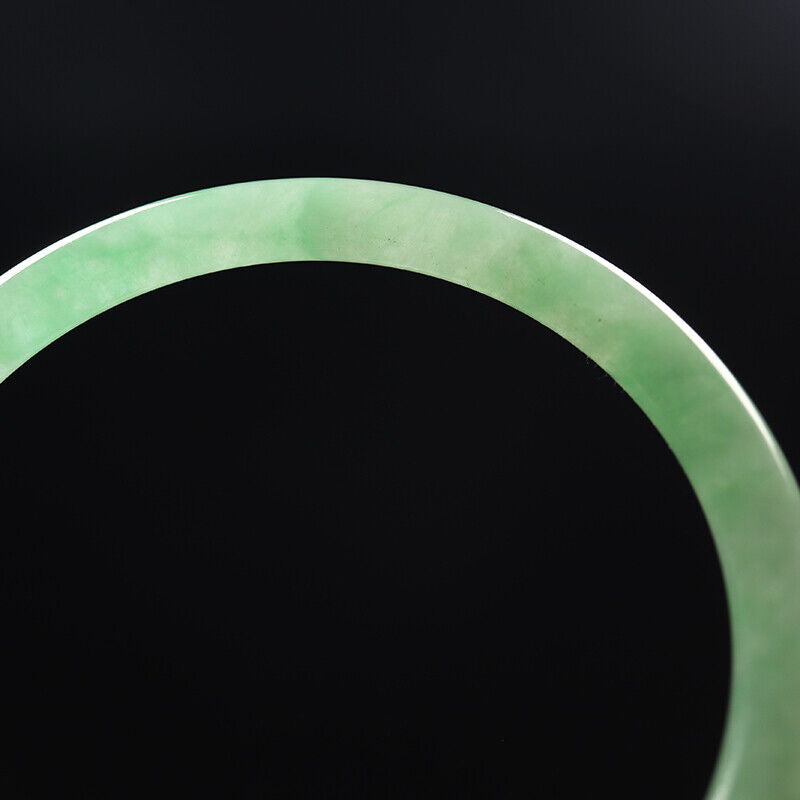 VINTAGE Large Jadeite Green Jade Bangle Size 63mm Round Princess Cut Size 63mm D19 - JazzyJewelbyAmina 