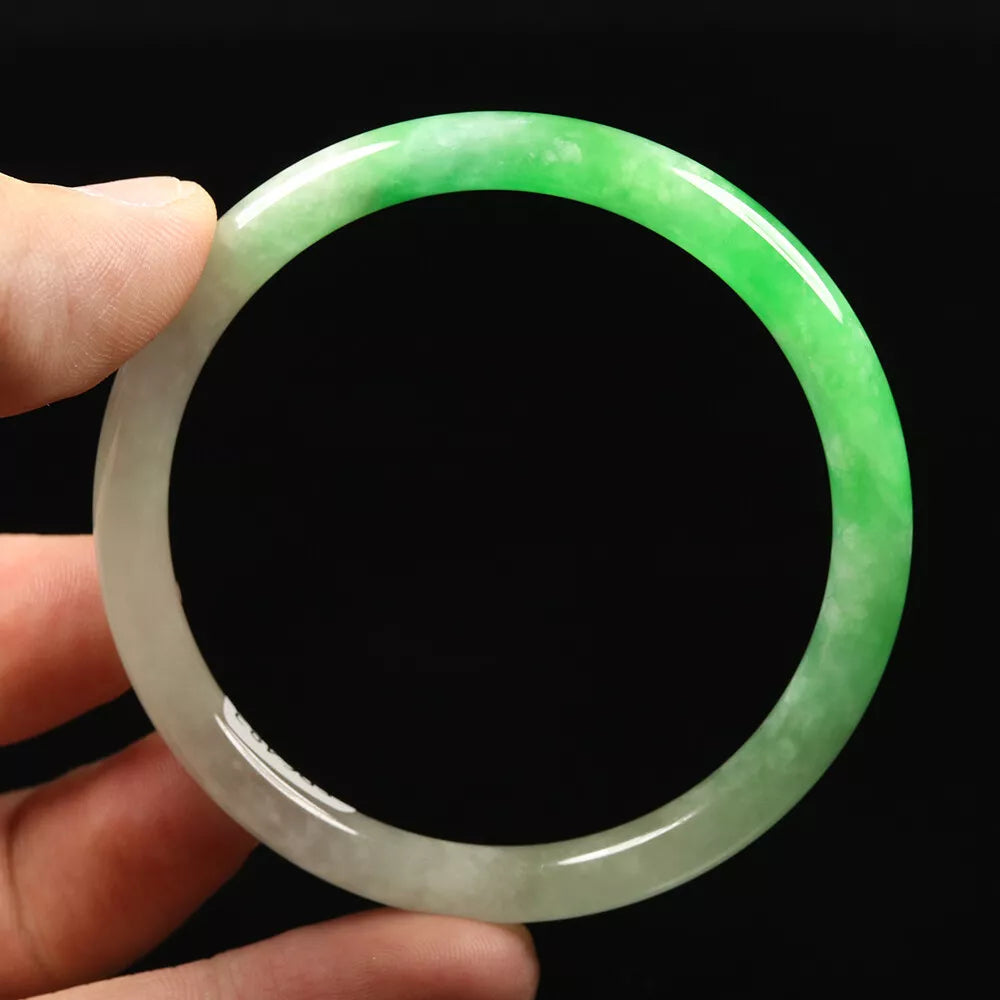 VINTAGE Icy Jadeite Jade Bangles 100% Authentic -  Available in a Variety of Sizes - JazzyJewelbyAmina 