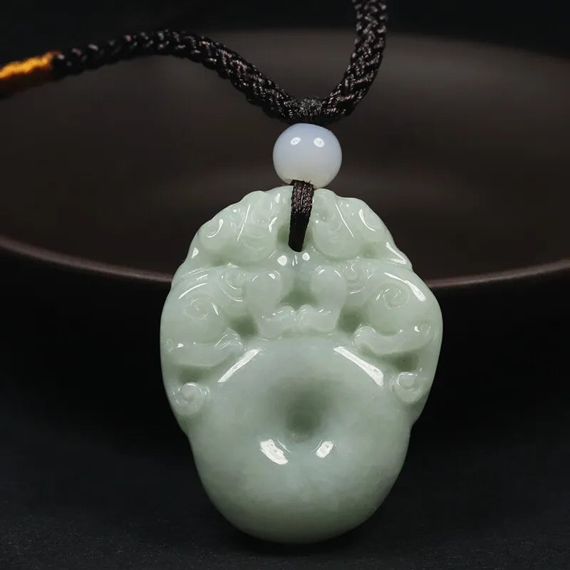 VINTAGE Handmade Jadeite Green (pale) Jade Pendant Dragon Lunar New Year - JazzyJewelbyAmina 