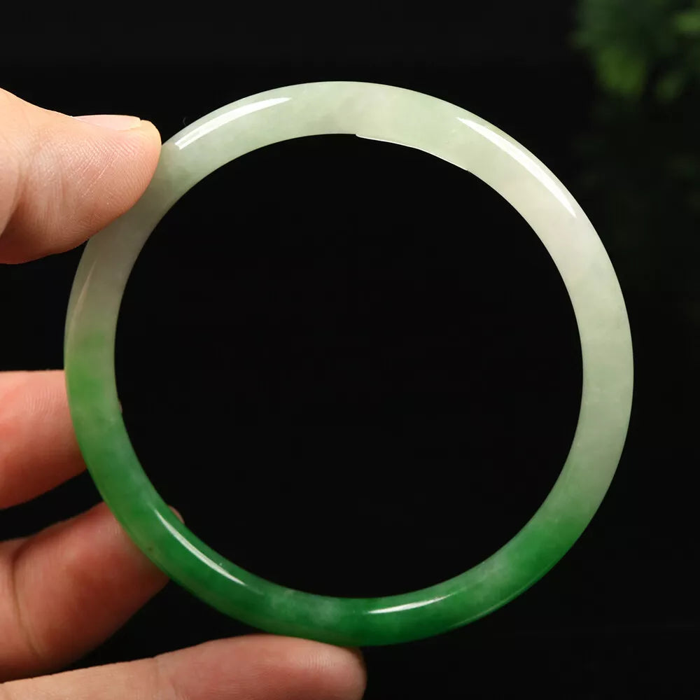 VINTAGE Icy Jadeite Jade Bangles 100% Authentic -  Available in a Variety of Sizes - JazzyJewelbyAmina 