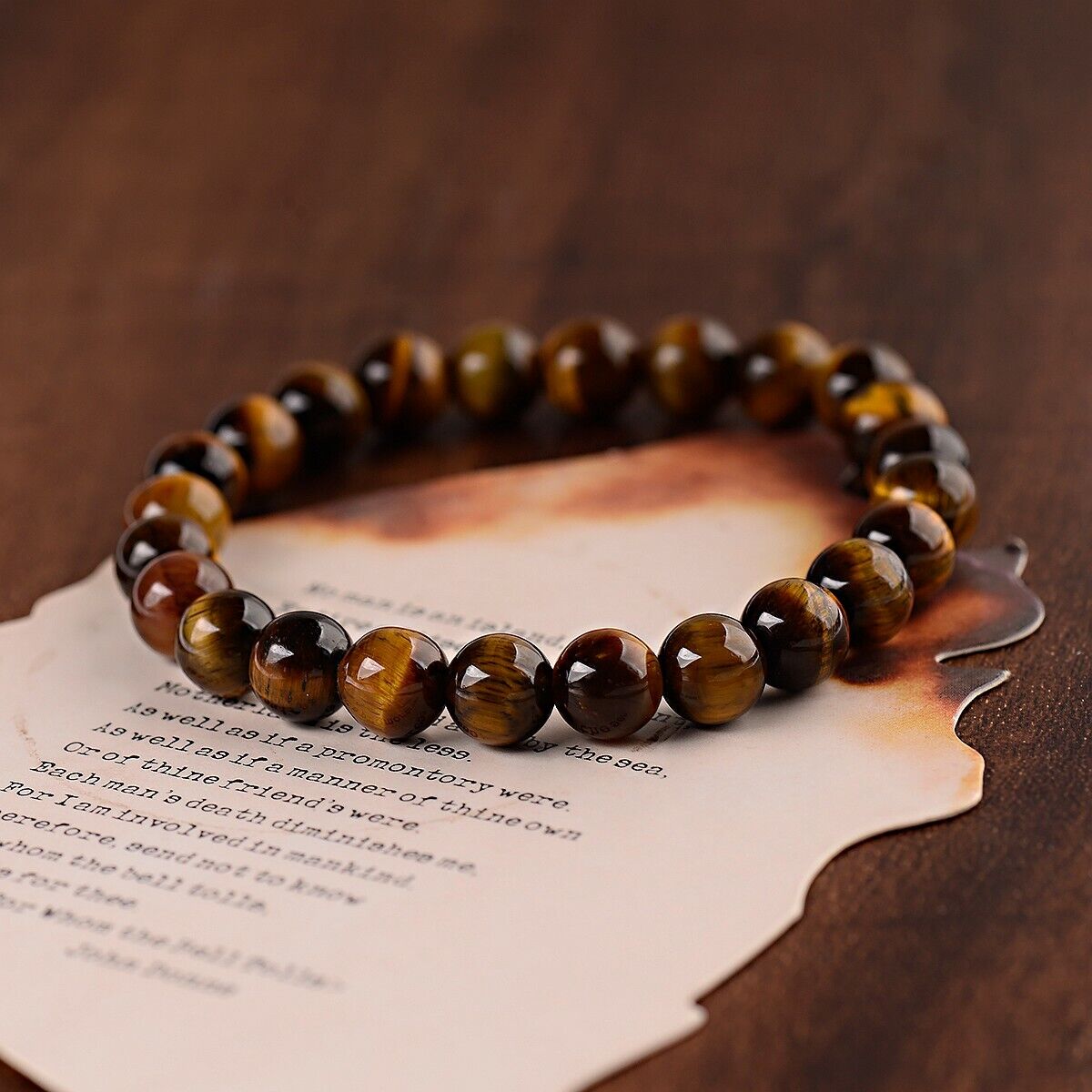 Handmade Tiger's Eye Mala Stretch Bracelet for Men/Women - Sacral Chakra - JazzyJewelbyAmina 