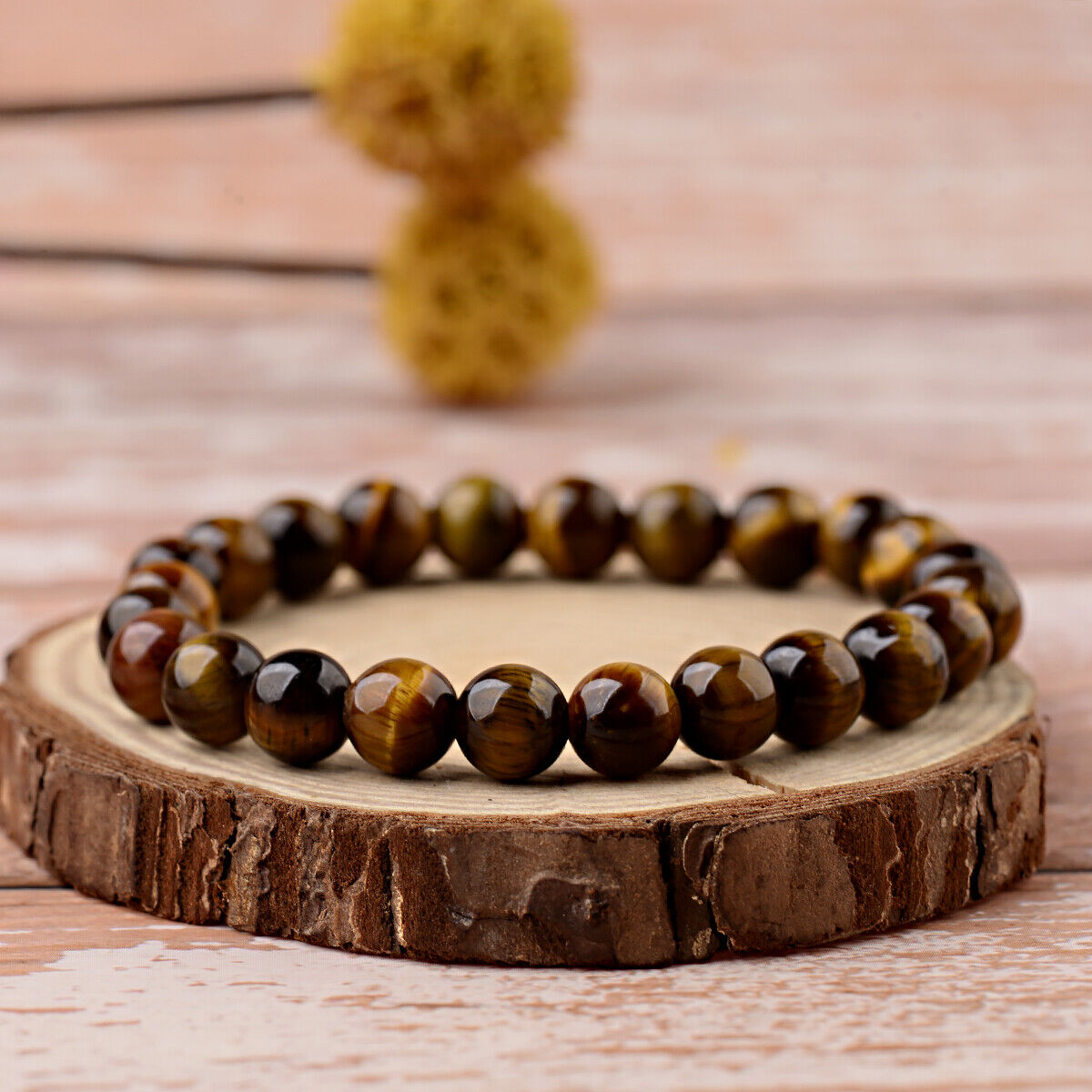 Handmade Tiger's Eye Mala Stretch Bracelet for Men/Women - Sacral Chakra - JazzyJewelbyAmina 